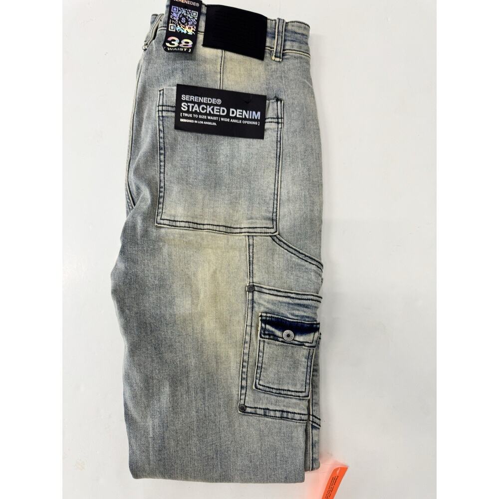 Serenede Mens Jean Vintage Wash Blue Size 38 Canyon Rugged Utility Skinny Leg